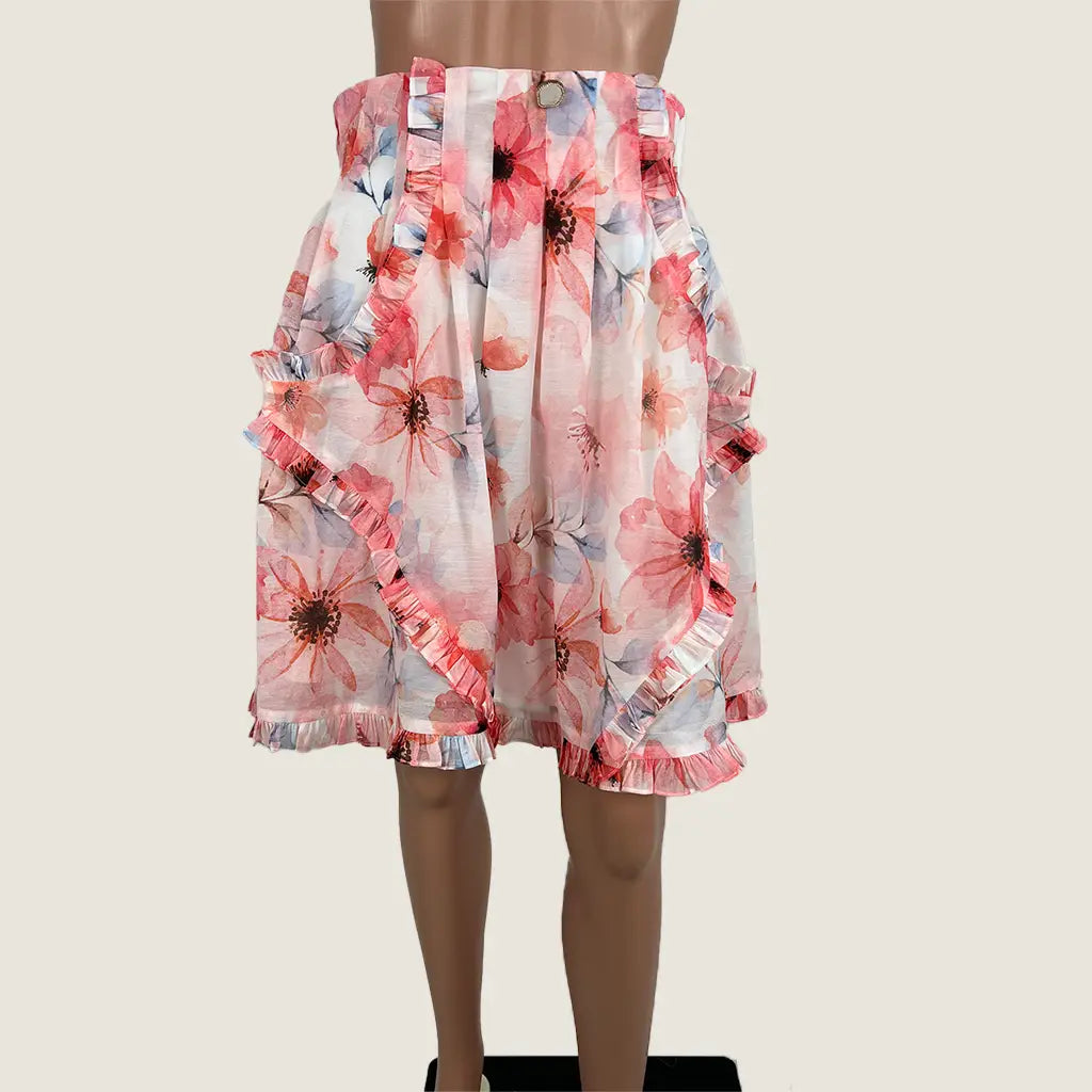 Front view of the Justin Tong La Fleur skirt