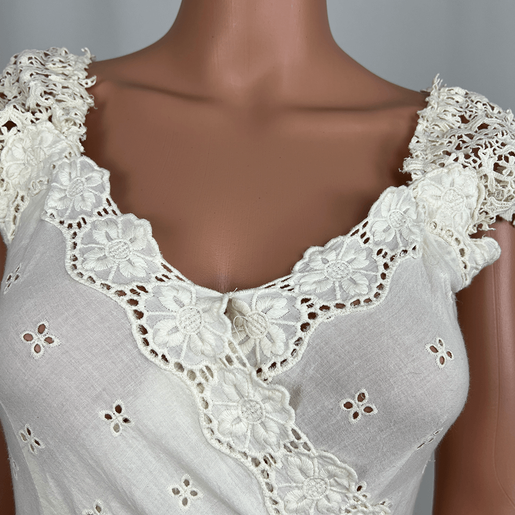 Kachel White Summer Dress Collar