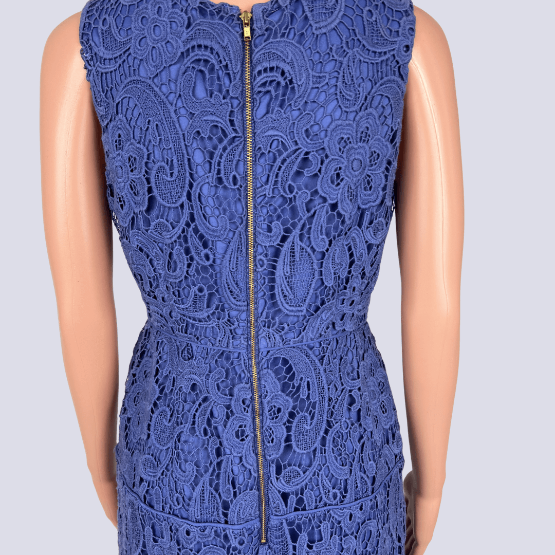 Back detail view of the Kachel purple lace dress