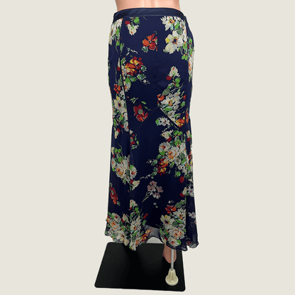 Karen Millen Silk Crepe Floral Maxi Skirt Back