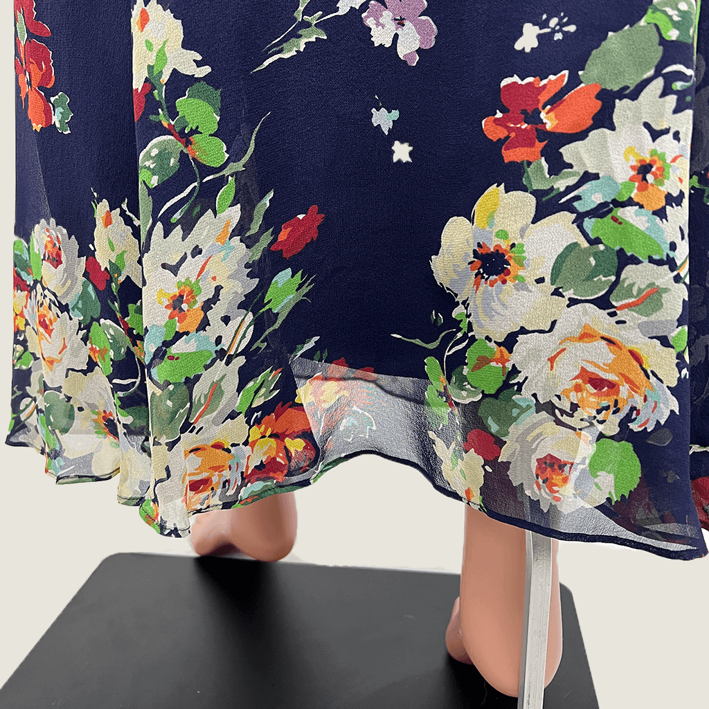 Karen Millen Silk Crepe Floral Maxi Skirt Hem