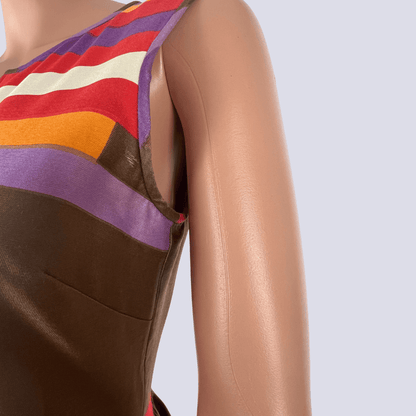 Front detail view of the Kate Spade striped dress