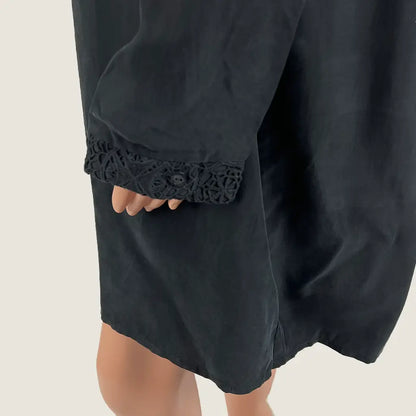 Cuff Detail View of the Katherine Black Shirt Midi Dress