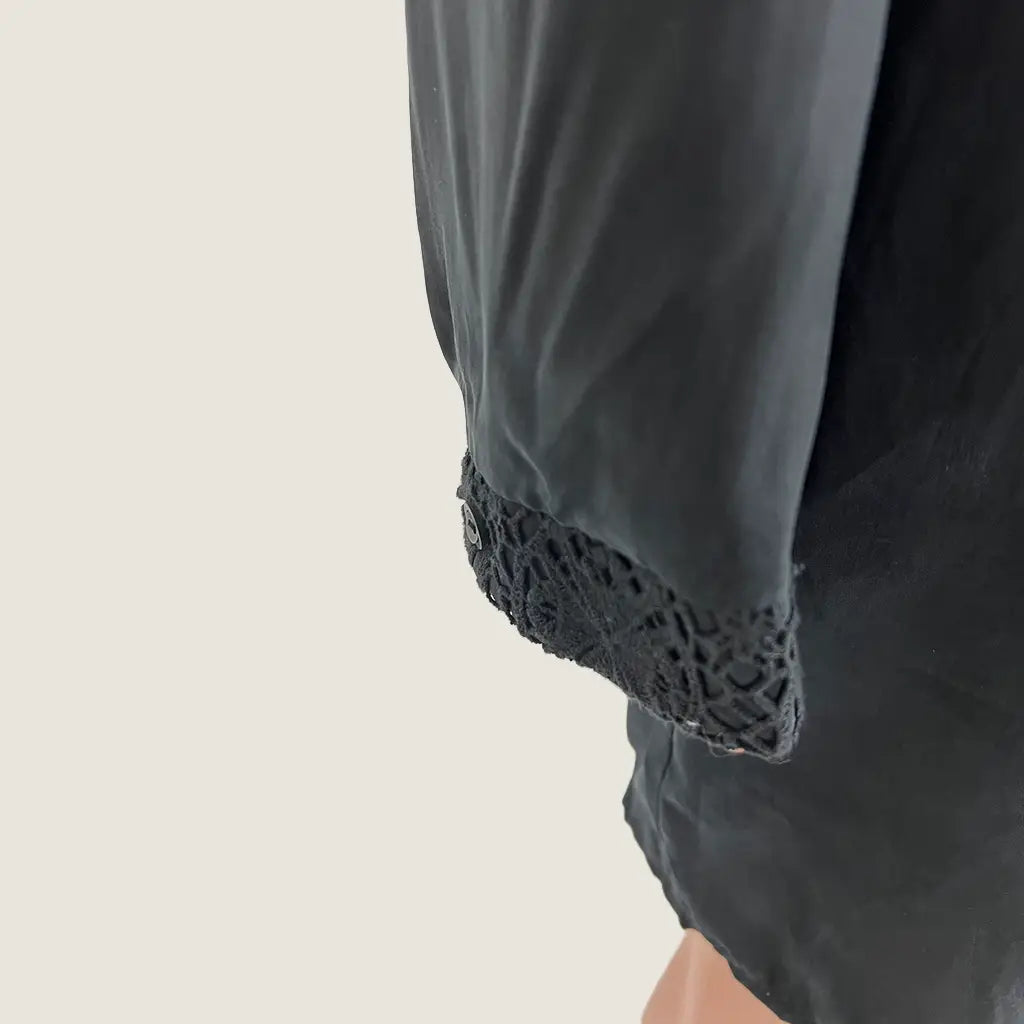 Cuff Detail View of the Katherine Black Shirt Midi Dress