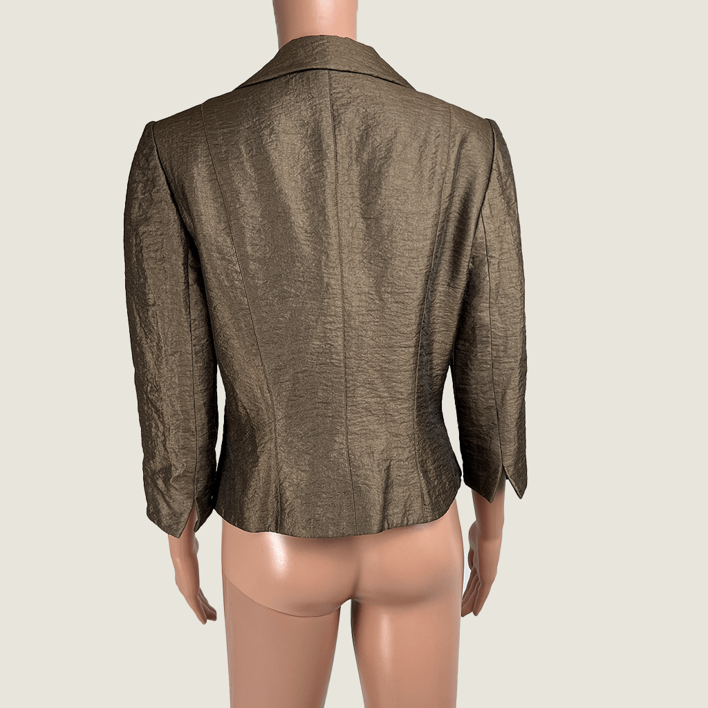 Back view of the Kay Unger New York Bronze single breast jacket