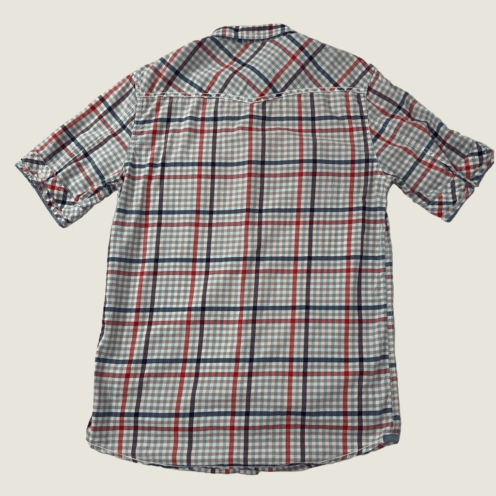 Back view of the Kenji mens check shirt