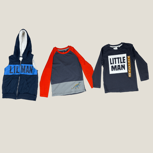 Boys Bundle Tilt Fleecy Vest and Two Long Sleeve Tops Set