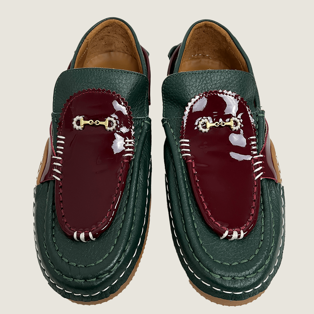 Front View of the Pair Kolor Patchwork Leather Loafer 