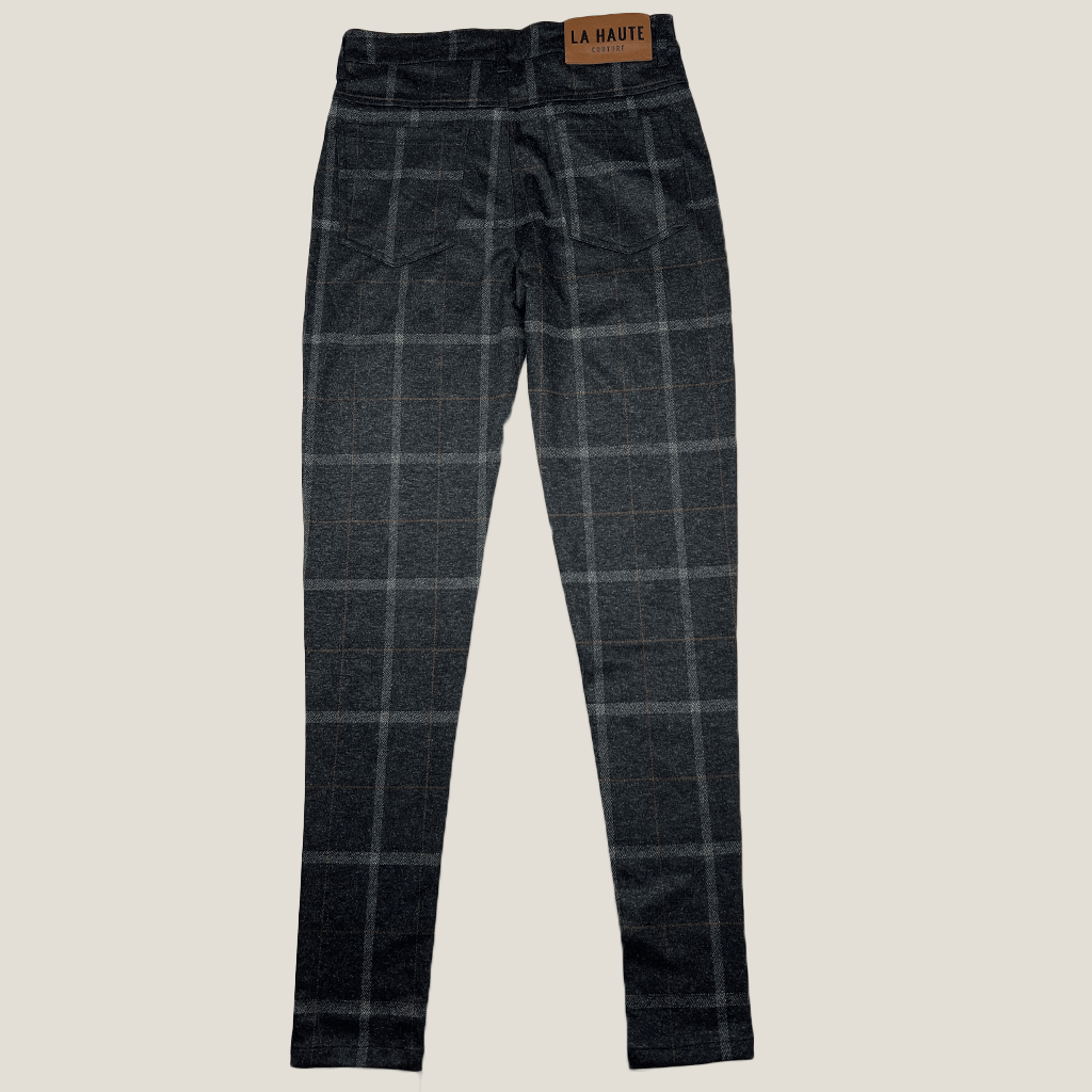 Men's La Haute Couture Dark Check Pants Back