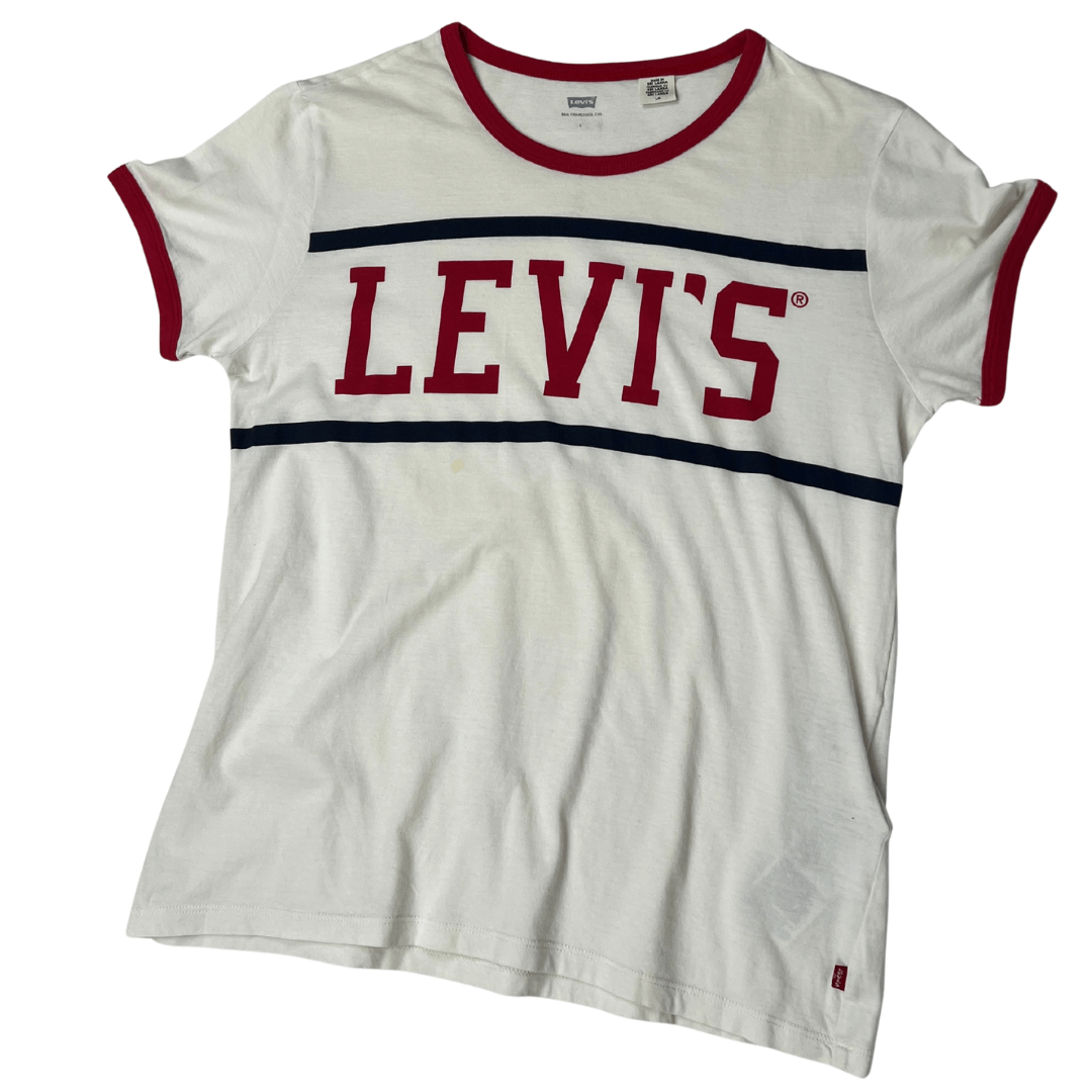 Front view of the Levi Women's Graphic T-Shirt Large
