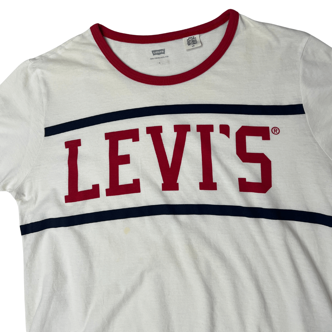 Front view of the Levi Women's Graphic T-Shirt Large