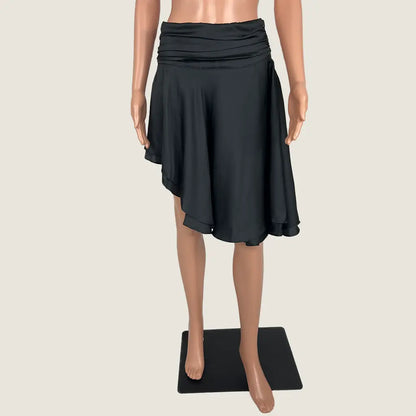 Front View of the Lioness Legacy Midi Skirt Black