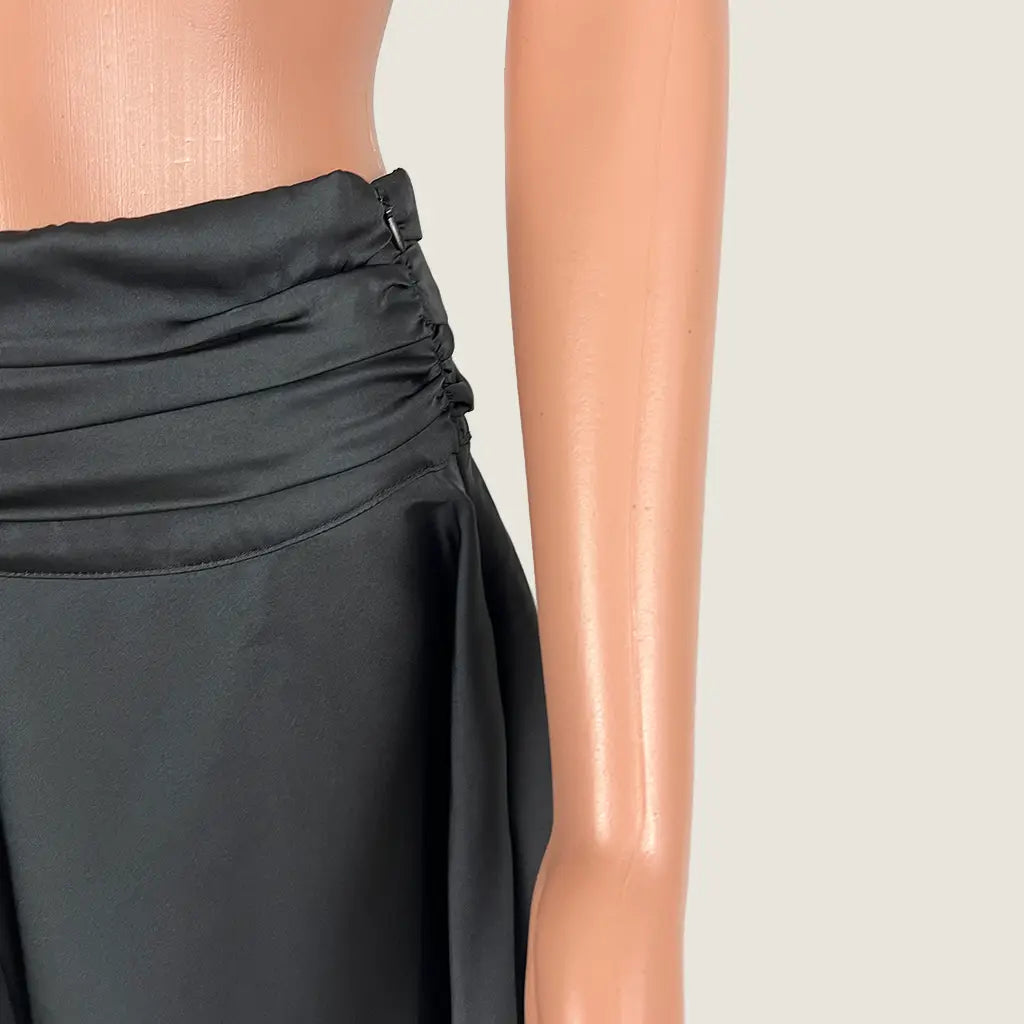 Front Waist View of the Lioness Legacy Midi Skirt Black