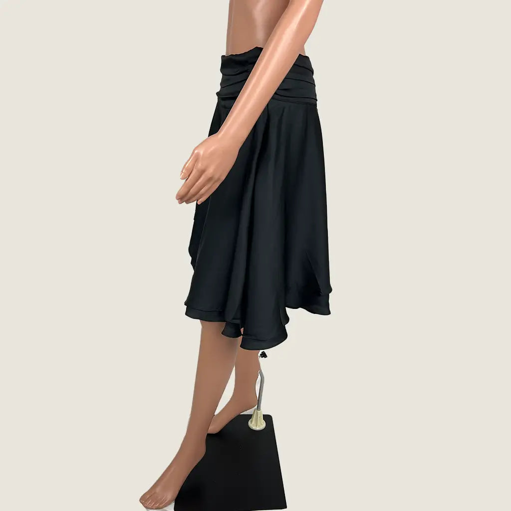 Side View of the Lioness Legacy Midi Skirt Black