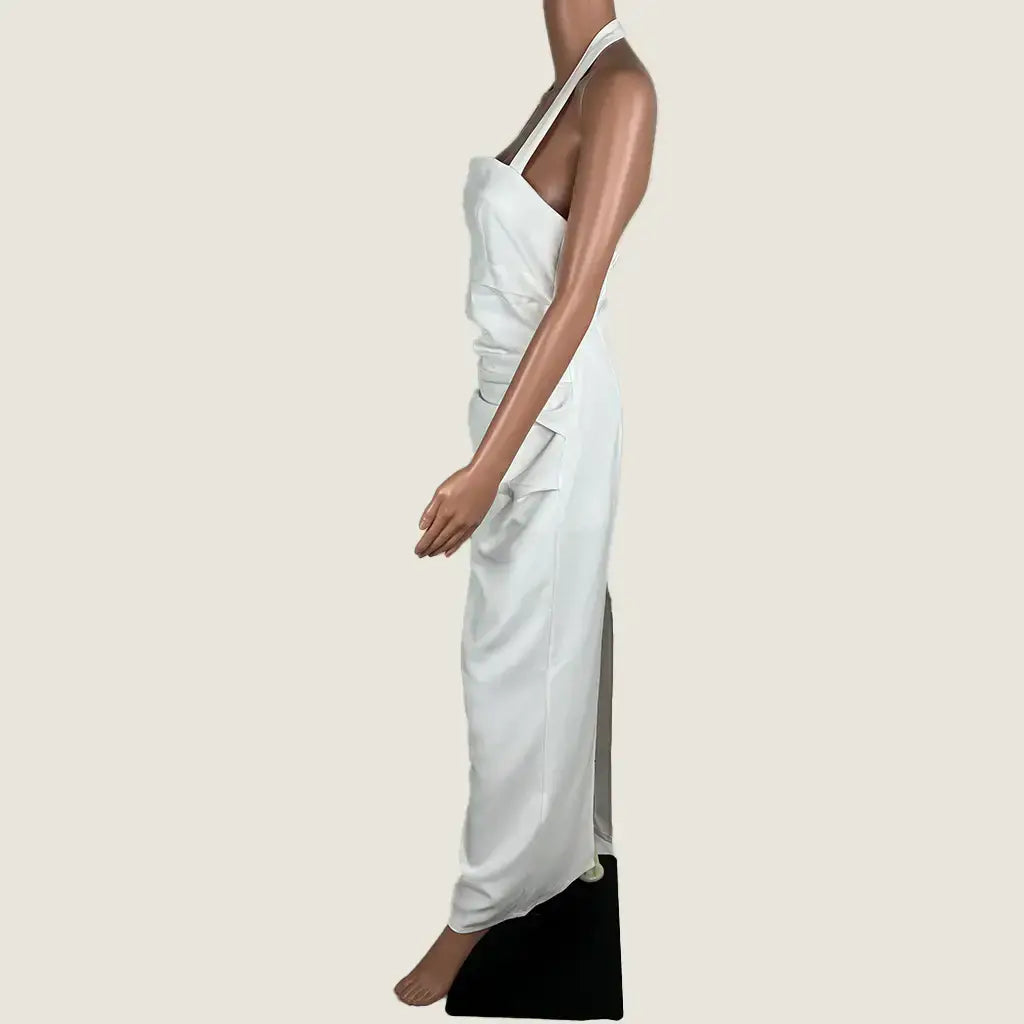 Side View of The Lioness 1999 White Maxi Dress