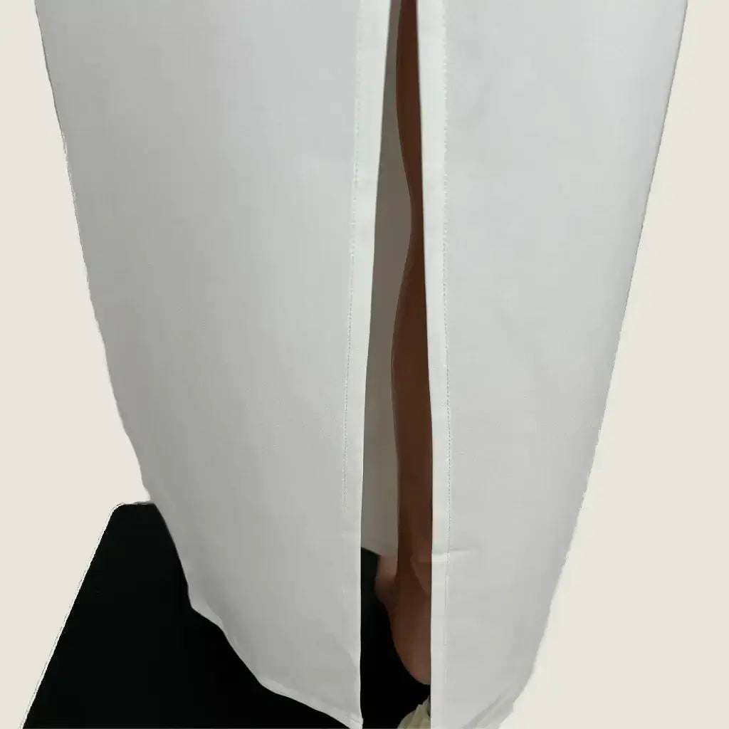 Split Detail View of The Lioness 1999 White Maxi Dress