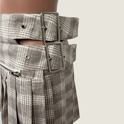 Lioness Craft Mini Skirt Side Button Detail