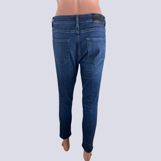 Front view of the Lost in Season Dark Blue Jean