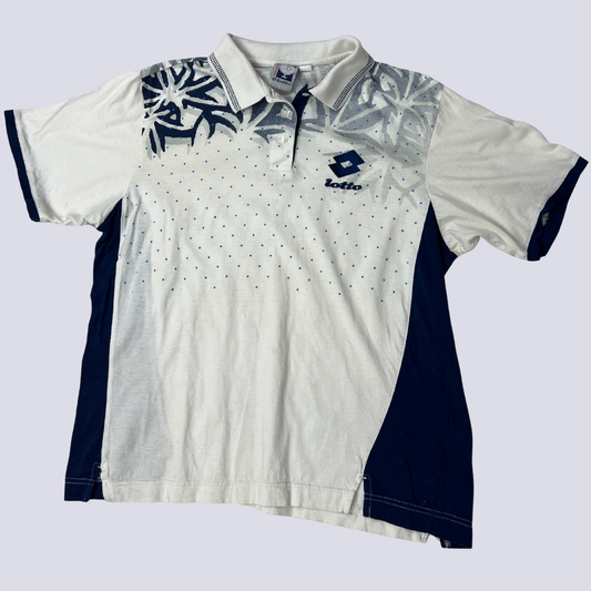 Front view of the Lotto retro polo shirt