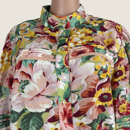 Front Detail View of the MOS The Label | Into The Garden Blouse