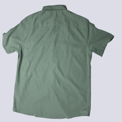 Back view of the Manfinity olive mens shirt