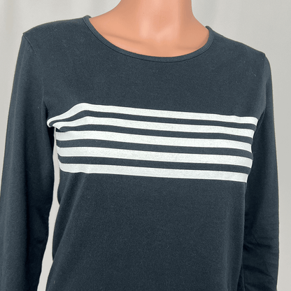 Marimekko, Striped Long Sleeve Cotton Top Stripe Details