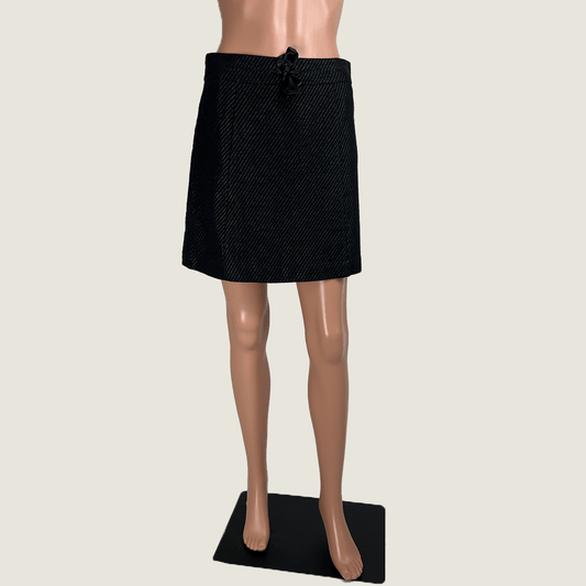 Front view of the Max & Co. black mini skirt