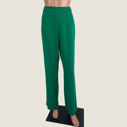 Front View of the Meshki Woman's Pant Green Wide Leg