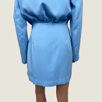 Misha Azera Mini Blue Bell Dress Back Detail
