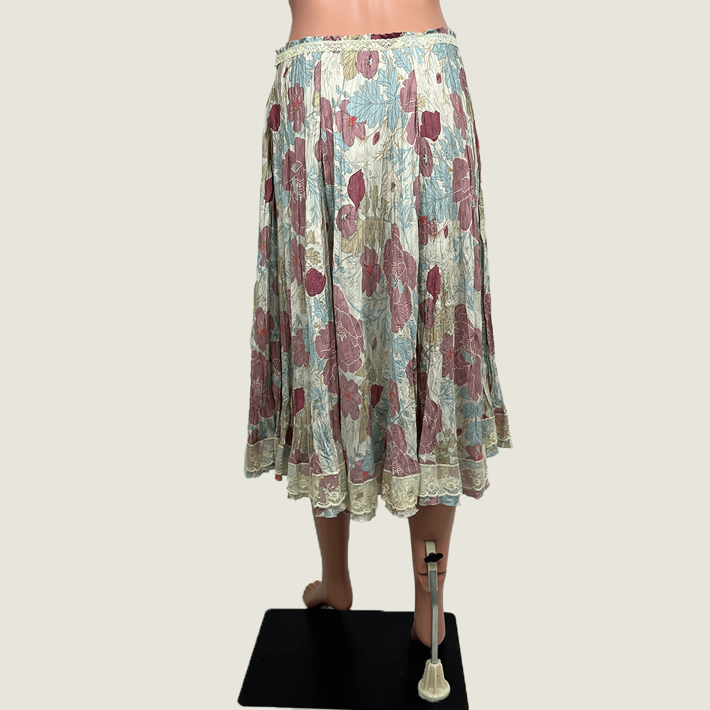 iModa Silk Floral Midi Skirt Back