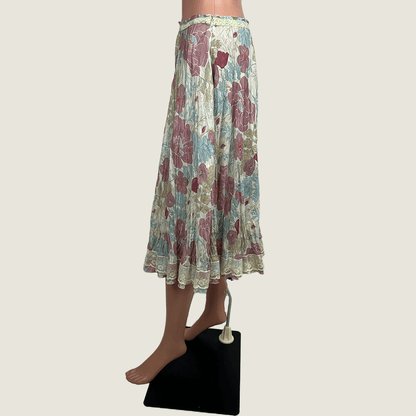 iModa Silk Floral Midi Skirt Side