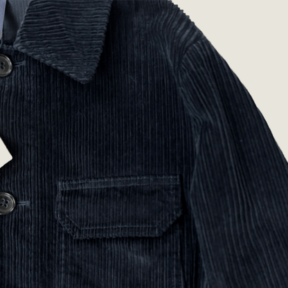 Shoulder detail of the Montedoro Corduroy Button Up Jacket