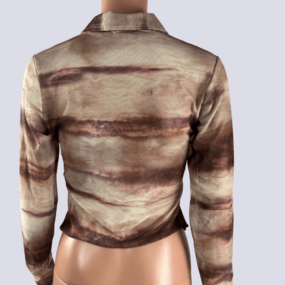 Back view of the Motel sheer shirt