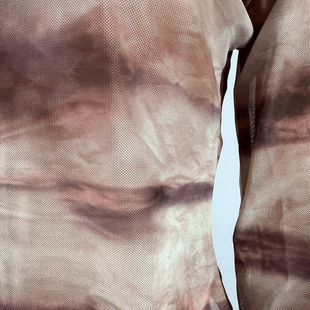 Front detail view of the Motel sheer shirt