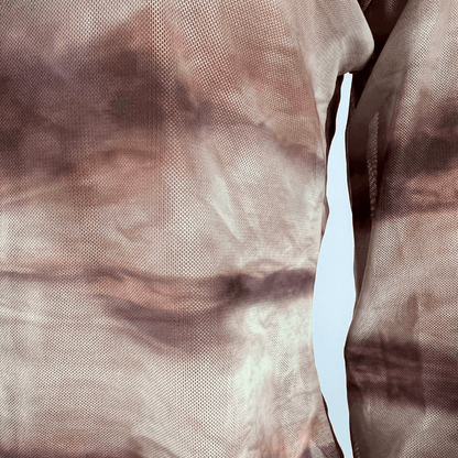 Front detail view of the Motel sheer shirt