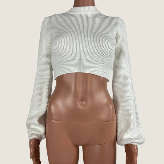 Front view of the My Girl Women's Cropped Knit Jumper