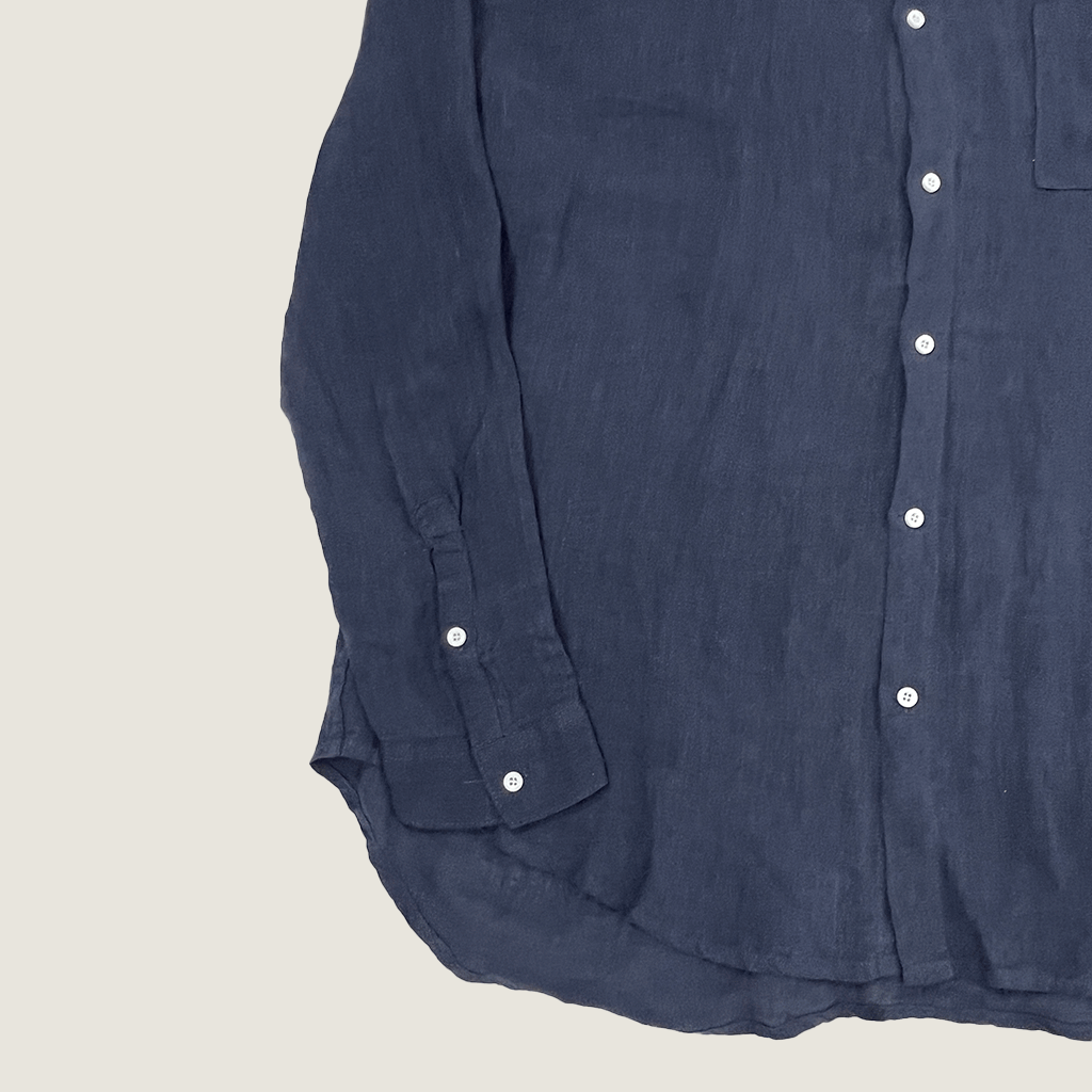 NTH Mens Drop Linen Oversize Shirt Sleeve Detail