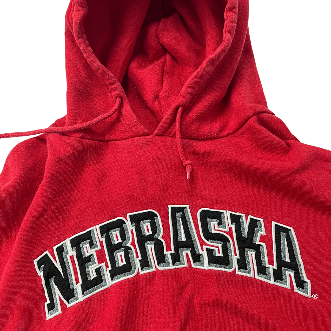 Front detail view of the Nebraska Red Sports Hoodie