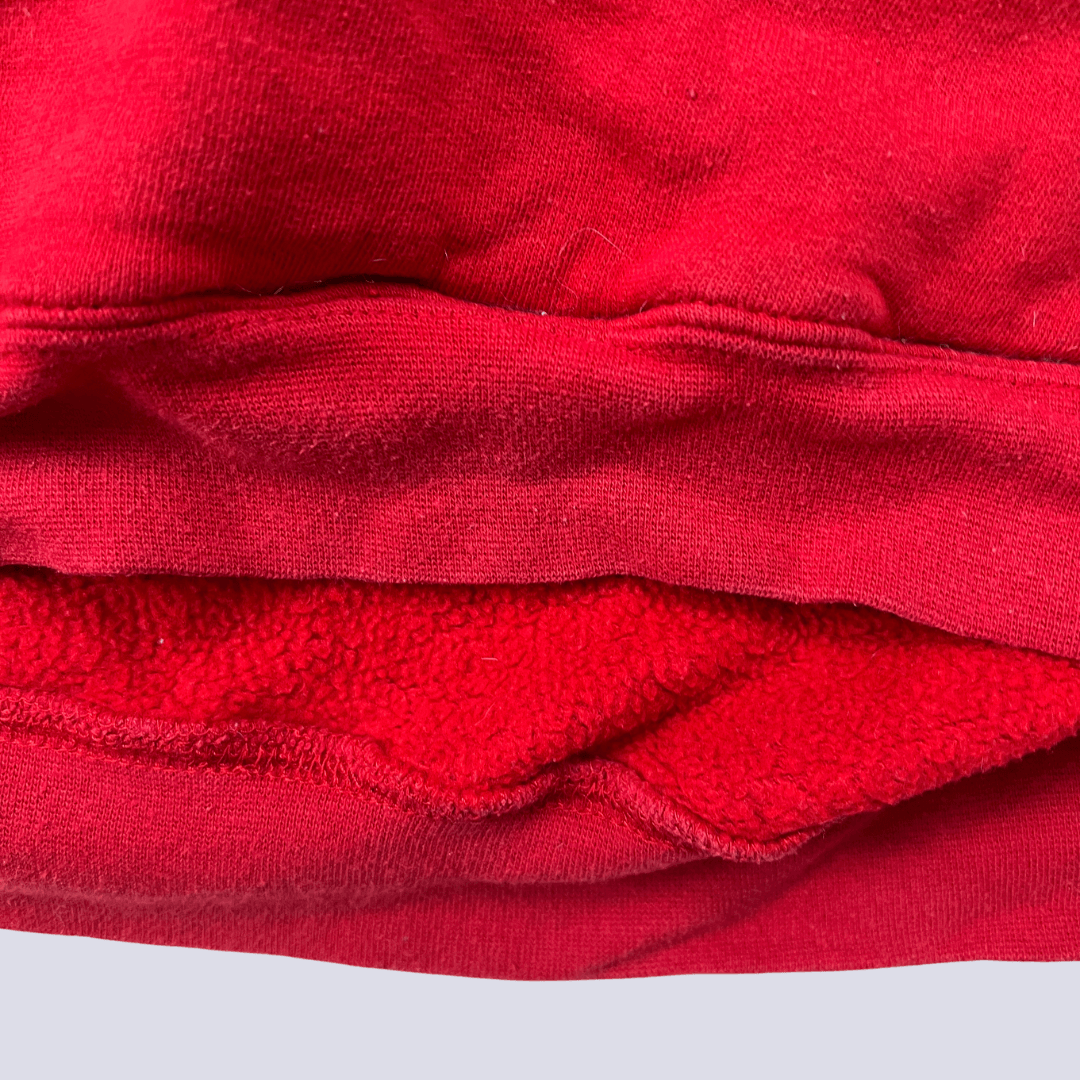 Front hem detail view of the Nebraska Red Sports Hoodie