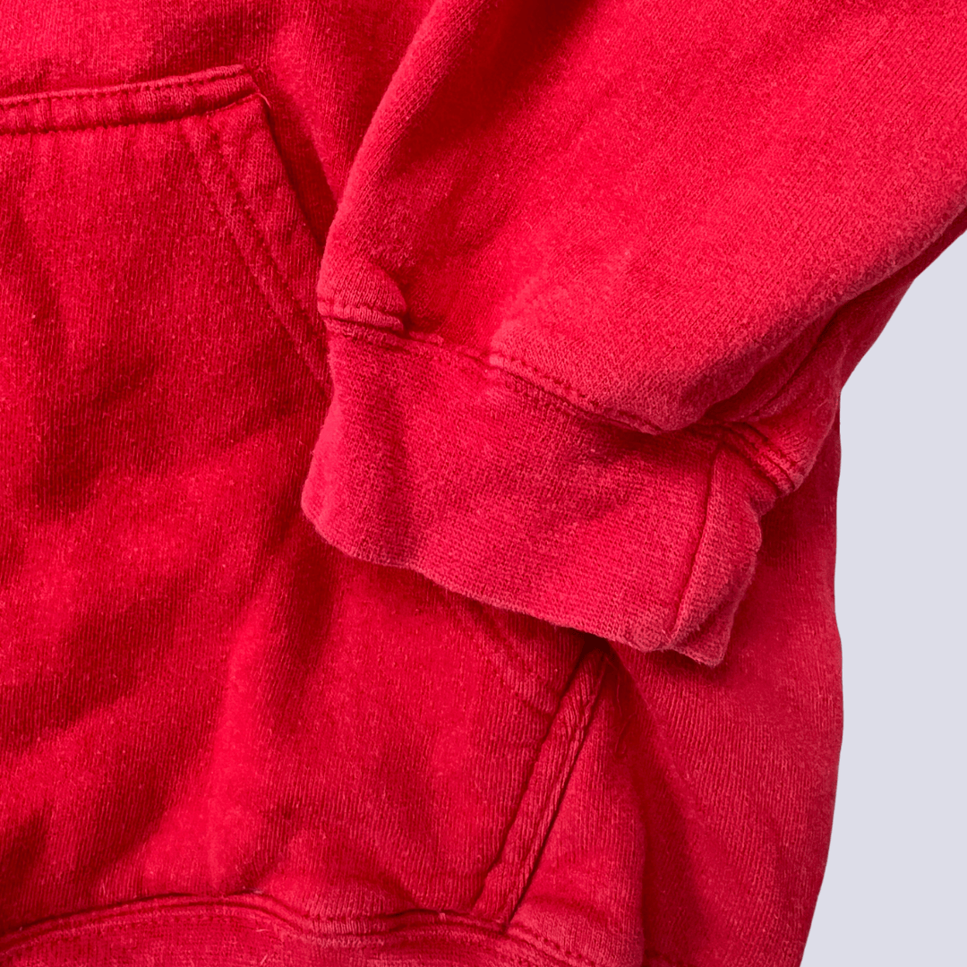 Front sleeve detail view of the Nebraska Red Sports Hoodie