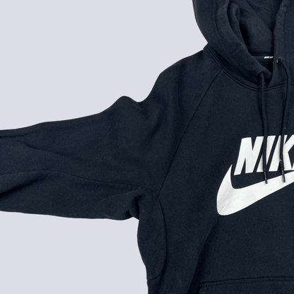 Front side detail view of the Nike black hoodie