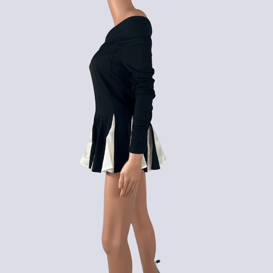 Front view of the ODTF off the shoulder top