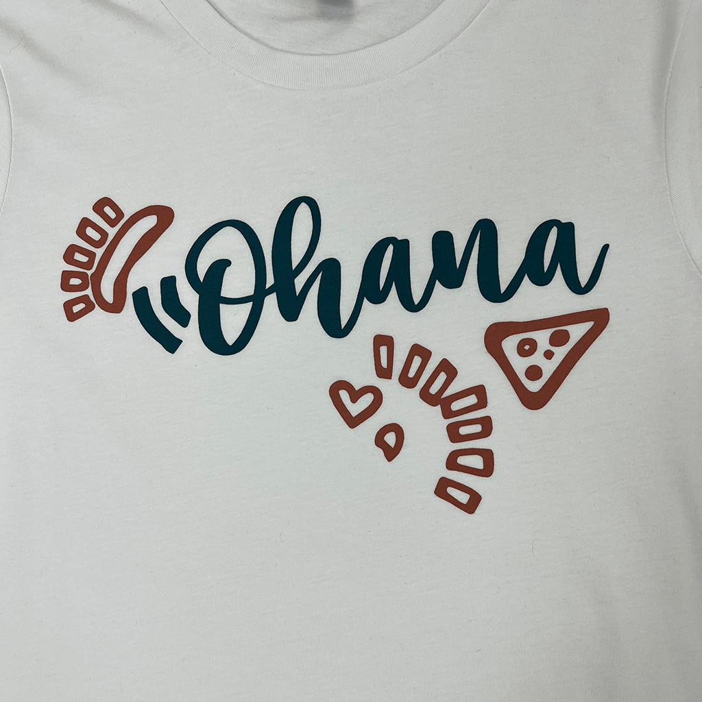 Unisex White Ohana Graphic Detail