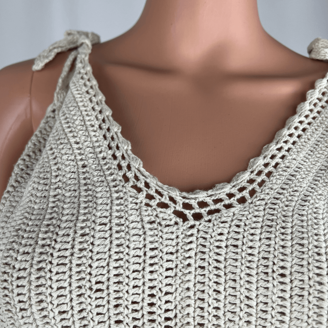 Front view of the Only Life women's crochet cami