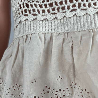 Front view of the Only Life women's crochet cami