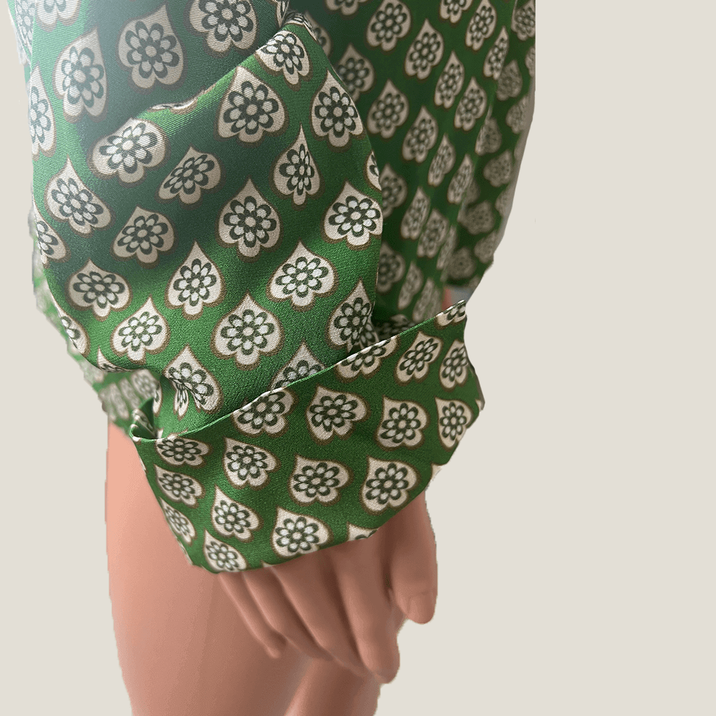 Women's Oxford Poppy Print Shirt Cuff Detail