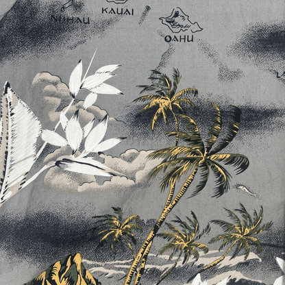 Print detail view of the Palmwave Hawaiian shirt