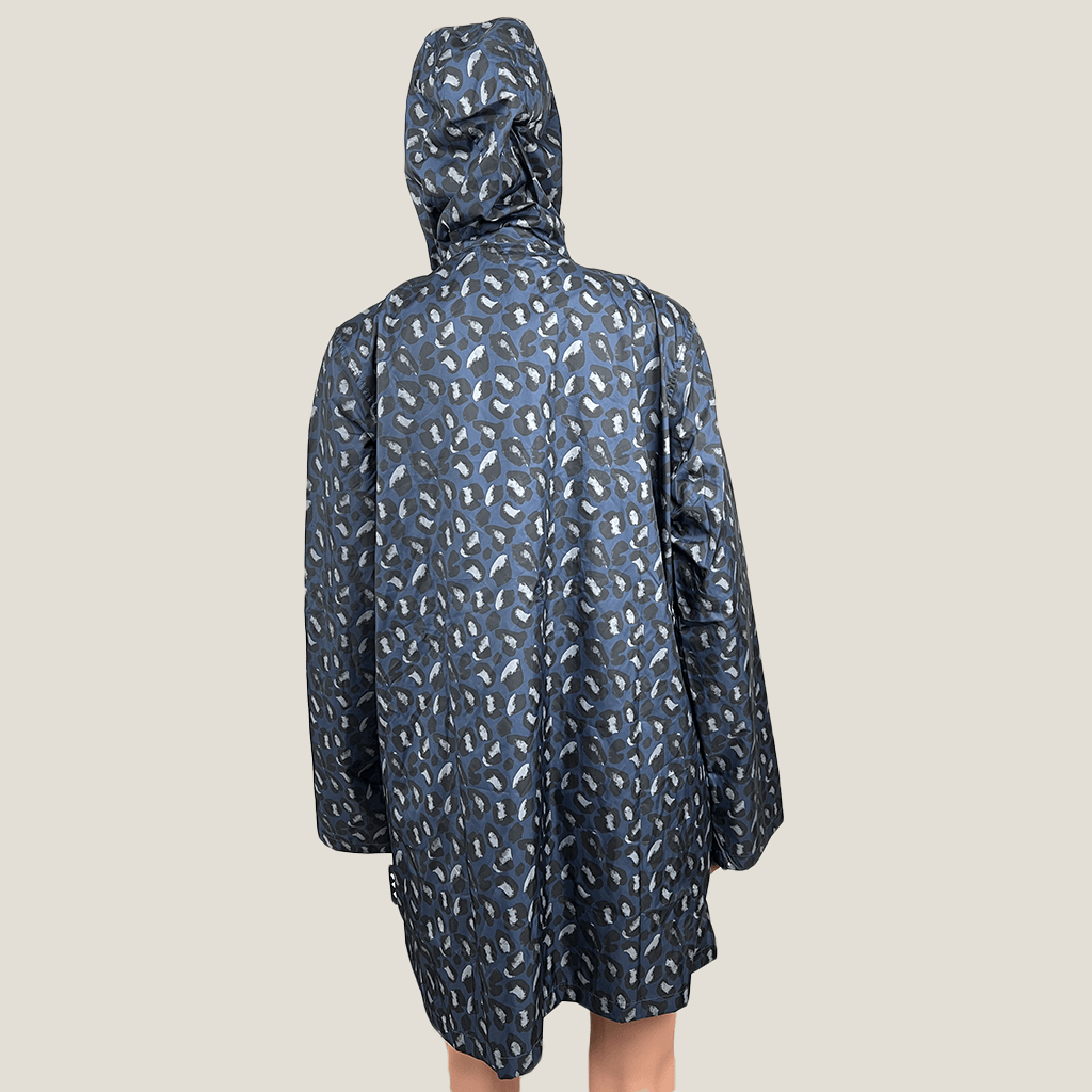 Paqme 3/4 Womens Raincoat Geo Blue Back