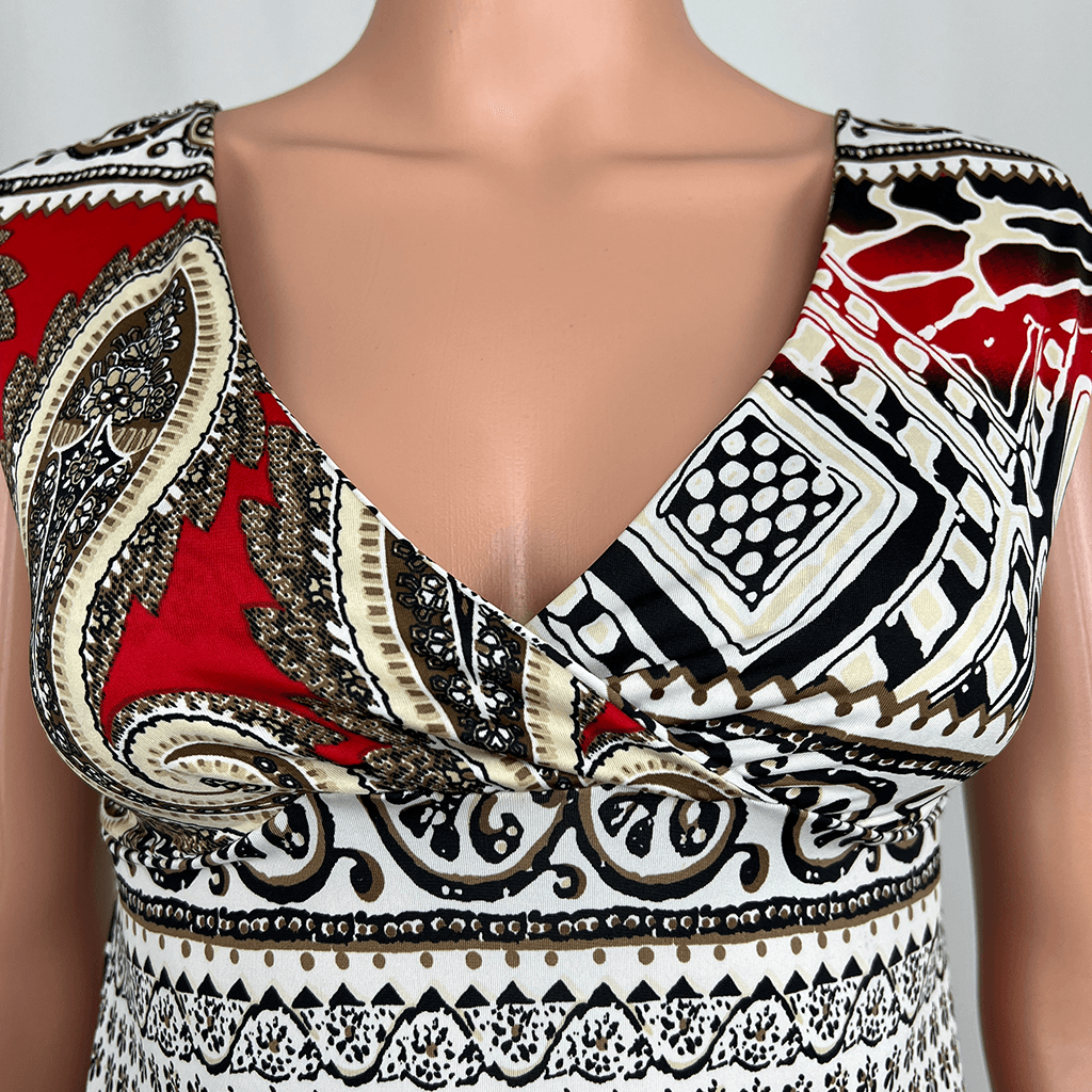 Retro Paisley Sleeveless Collar