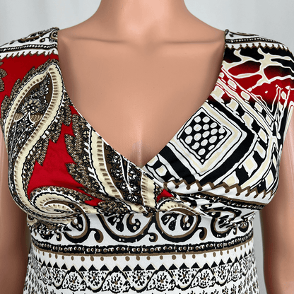 Retro Paisley Sleeveless Collar